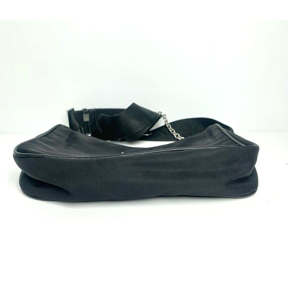 Prada Re-Edition 2005 Re-Nylon bag Mini Hobo Convertible Chain Strap Black - Picture 7 of 16